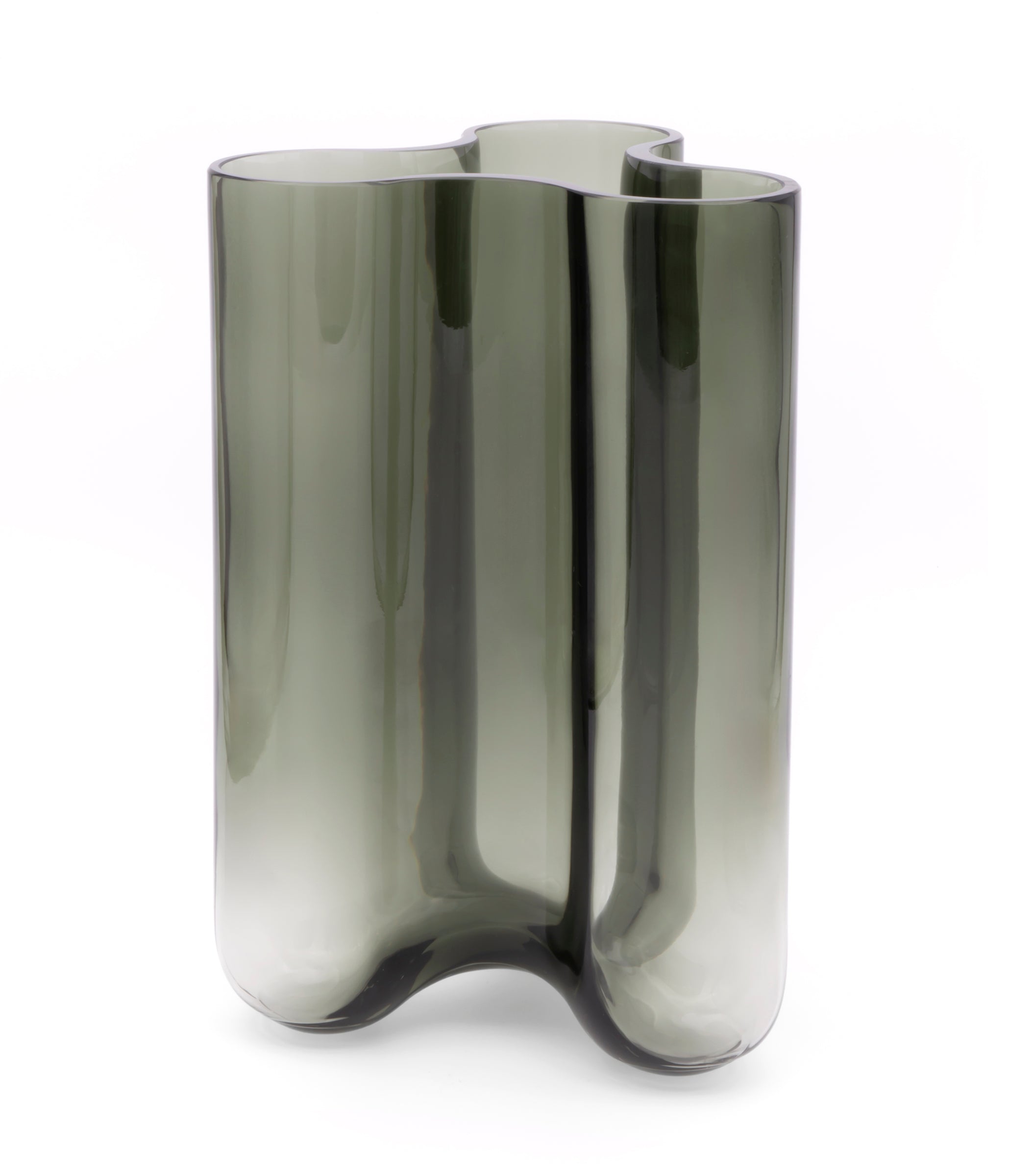 Clover vase large - smoky green